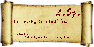 Lehoczky Szilvánusz névjegykártya
